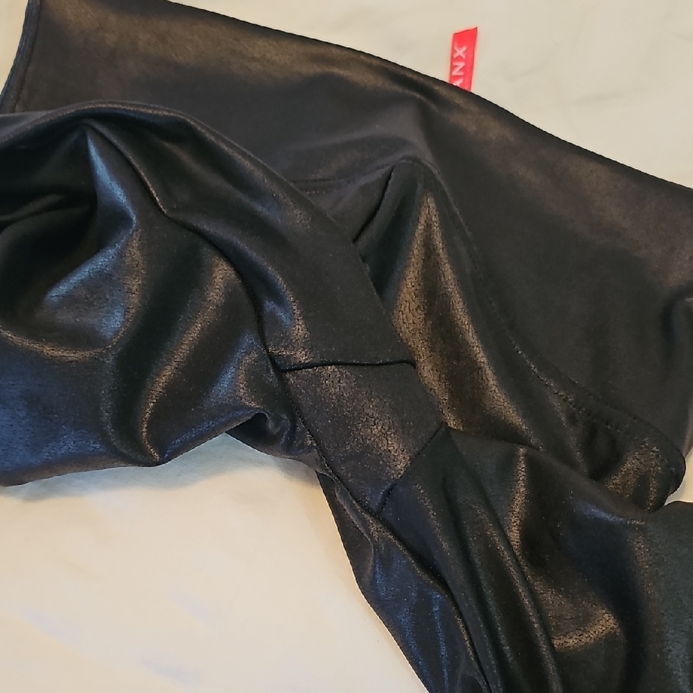 SPANX Faux Leather Leggings Black, Womens Medium Stretch - Picture 10 of 13